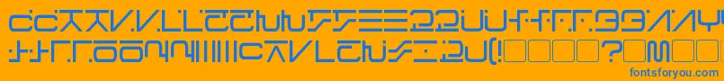 Weitere Informationen zur VisitorScript-Schriftart VisitorScript-Schriftart – Blaue Schriften auf orangefarbenem Hintergrund