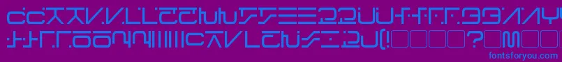 Weitere Informationen zur VisitorScript-Schriftart VisitorScript-Schriftart – Blaue Schriften auf violettem Hintergrund