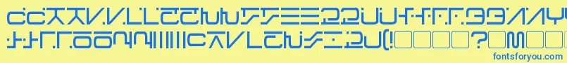 VisitorScript Font – Blue Fonts on Yellow Background