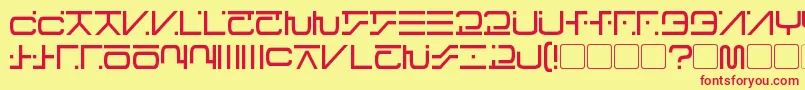VisitorScript Font – Red Fonts on Yellow Background