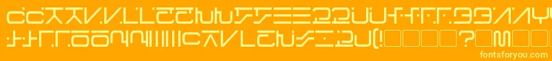 フォントVisitorScript – オレンジの背景に黄色の文字