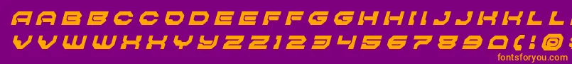 Pulsarclasssolidtitleital Font – Orange Fonts on Purple Background