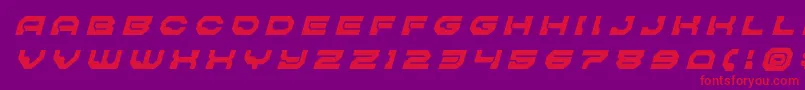 Czcionka Pulsarclasssolidtitleital – czerwone czcionki na fioletowym tle