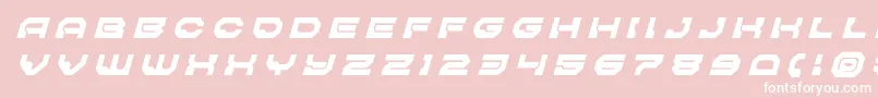 Pulsarclasssolidtitleital-Schriftart – Weiße Schriften auf rosa Hintergrund