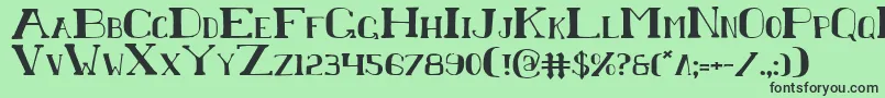 フォントChardinDoihle – 緑の背景に黒い文字