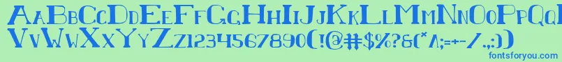ChardinDoihle-Schriftart – Blaue Schriften auf grünem Hintergrund