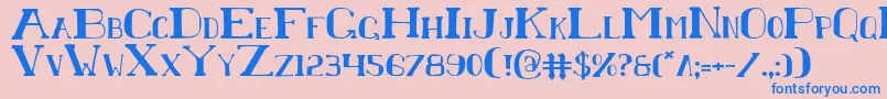 フォントChardinDoihle – ピンクの背景に青い文字