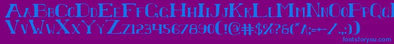 ChardinDoihle-Schriftart – Blaue Schriften auf violettem Hintergrund