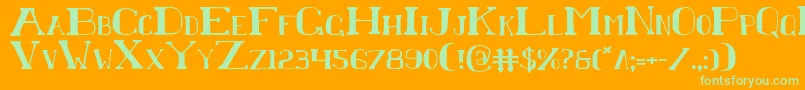 Шрифт ChardinDoihle – зелёные шрифты на оранжевом фоне