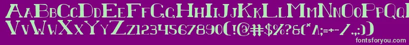 ChardinDoihle-fontti – vihreät fontit violetilla taustalla