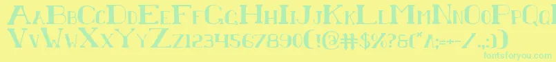 ChardinDoihle Font – Green Fonts on Yellow Background