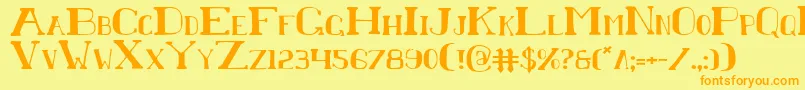 Fonte ChardinDoihle – fontes laranjas em um fundo amarelo