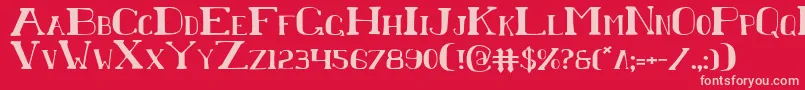 ChardinDoihle-Schriftart – Rosa Schriften auf rotem Hintergrund