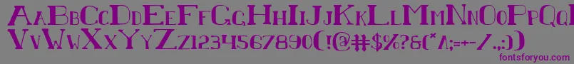 フォントChardinDoihle – 紫色のフォント、灰色の背景