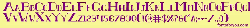 ChardinDoihle Font – Purple Fonts on Yellow Background