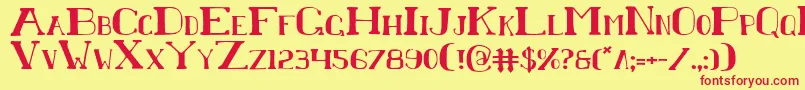 ChardinDoihle Font – Red Fonts on Yellow Background