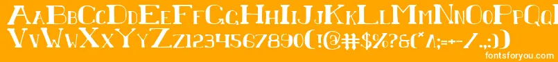 ChardinDoihle-Schriftart – Weiße Schriften auf orangefarbenem Hintergrund