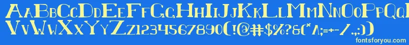 フォントChardinDoihle – 黄色の文字、青い背景
