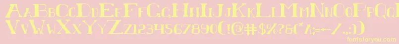 ChardinDoihle-fontti – keltaiset fontit vaaleanpunaisella taustalla