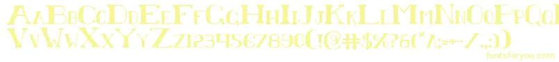 フォントChardinDoihle – 白い背景に黄色の文字