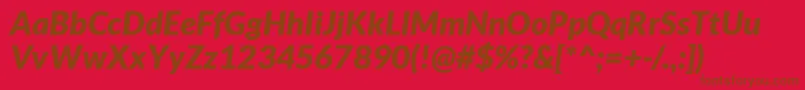 フォントLatoBlackItalic – 赤い背景に茶色の文字