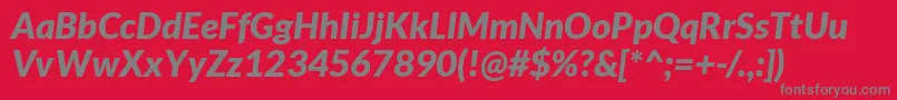 Czcionka LatoBlackItalic – szare czcionki na czerwonym tle