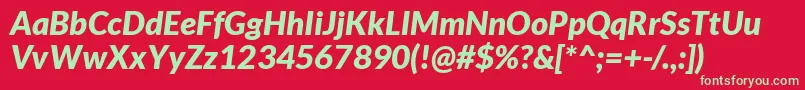 LatoBlackItalic-Schriftart – Grüne Schriften auf rotem Hintergrund