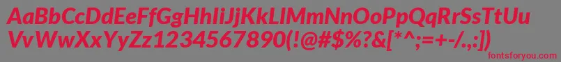 LatoBlackItalic Font – Red Fonts on Gray Background