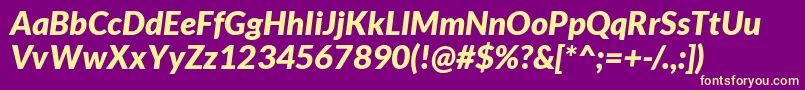 LatoBlackItalic Font – Yellow Fonts on Purple Background