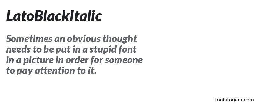 Review of the LatoBlackItalic Font
