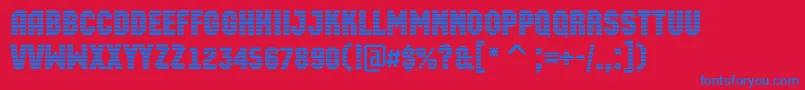 AMachinaortomr Font – Blue Fonts on Red Background