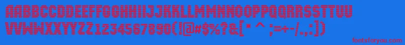 AMachinaortomr Font – Red Fonts on Blue Background