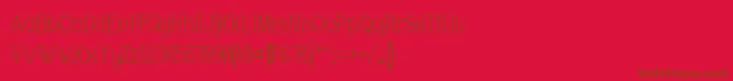 CharringtonNarrow-Schriftart – Braune Schriften auf rotem Hintergrund