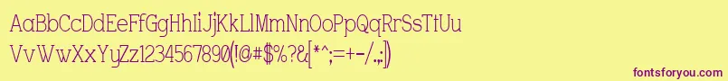 CharringtonNarrow Font – Purple Fonts on Yellow Background
