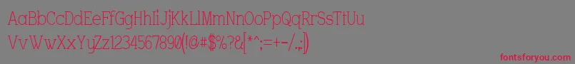CharringtonNarrow Font – Red Fonts on Gray Background