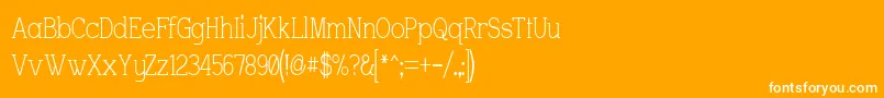 CharringtonNarrow Font – White Fonts on Orange Background