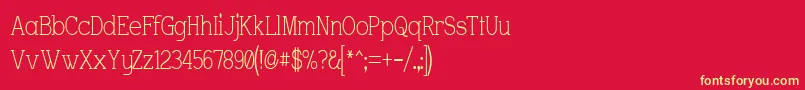 CharringtonNarrow Font – Yellow Fonts on Red Background