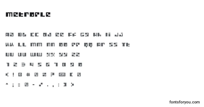 Czcionka Metrople – alfabet, cyfry, specjalne znaki