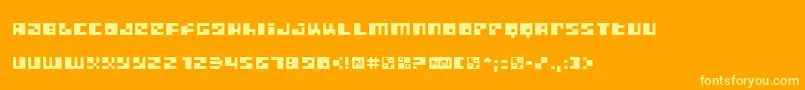 Więcej informacji o czcionce Metrople Czcionka Metrople – żółte czcionki na pomarańczowym tle