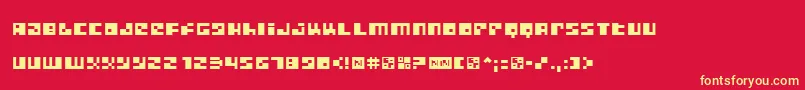 Metrople Font – Yellow Fonts on Red Background