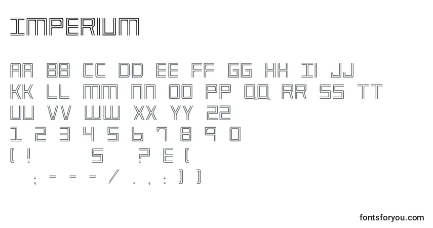 Imperium-fontti – aakkoset, numerot, erikoismerkit