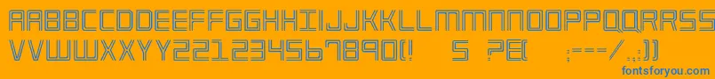 Imperium-Schriftart – Blaue Schriften auf orangefarbenem Hintergrund