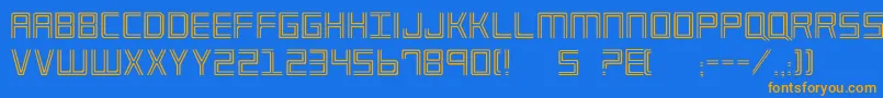 Weitere Informationen zur Imperium-Schriftart Imperium-Schriftart – Orangefarbene Schriften auf blauem Hintergrund