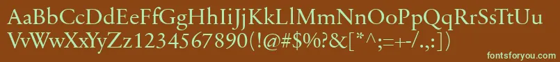 Шрифт SabonnextLtDisplay – зелёные шрифты на коричневом фоне