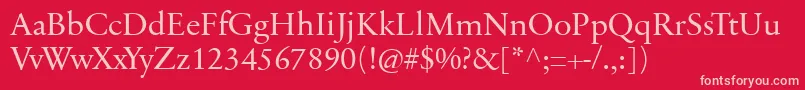 SabonnextLtDisplay Font – Pink Fonts on Red Background