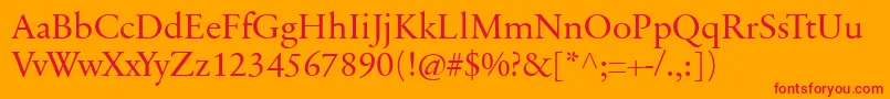 SabonnextLtDisplay-Schriftart – Rote Schriften auf orangefarbenem Hintergrund