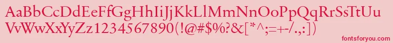 SabonnextLtDisplay-Schriftart – Rote Schriften auf rosa Hintergrund