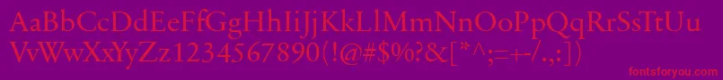 SabonnextLtDisplay Font – Red Fonts on Purple Background