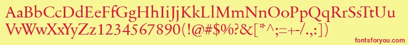 SabonnextLtDisplay Font – Red Fonts on Yellow Background