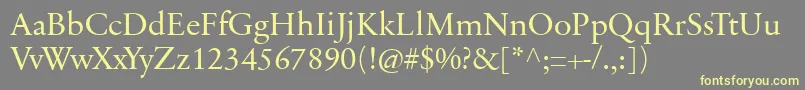 SabonnextLtDisplay-fontti – keltaiset fontit harmaalla taustalla
